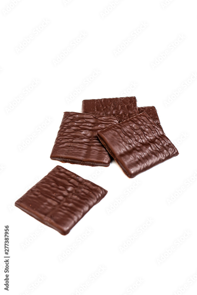 thin and texture of dark chocolate isolated on white backdgound thin and texture of dark chocolate isolated on white backdgound