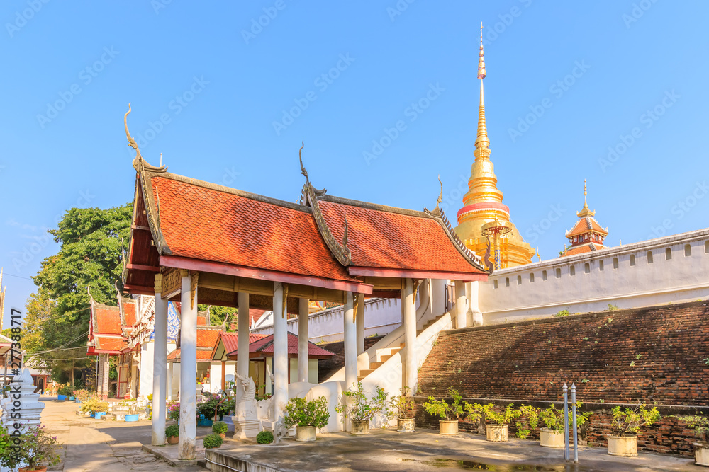 Naklejka premium Staircase to Wat Pong Sanuk temple, Lampang, North of Thailand