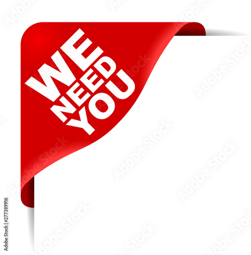 red vector banner we need you