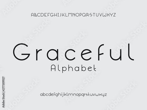 Graceful font. Vector alphabet 