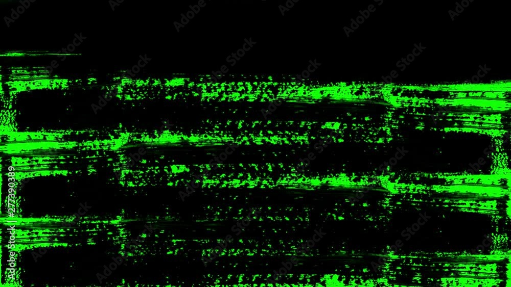 Horizontal black ink brush strokes. Abstract CG animated transition on green screen.