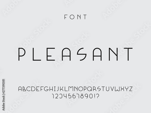 Pleasant font. Vector alphabet 