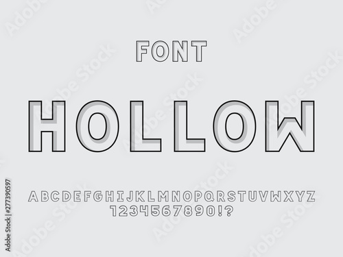 Hollow font. Vector alphabet 