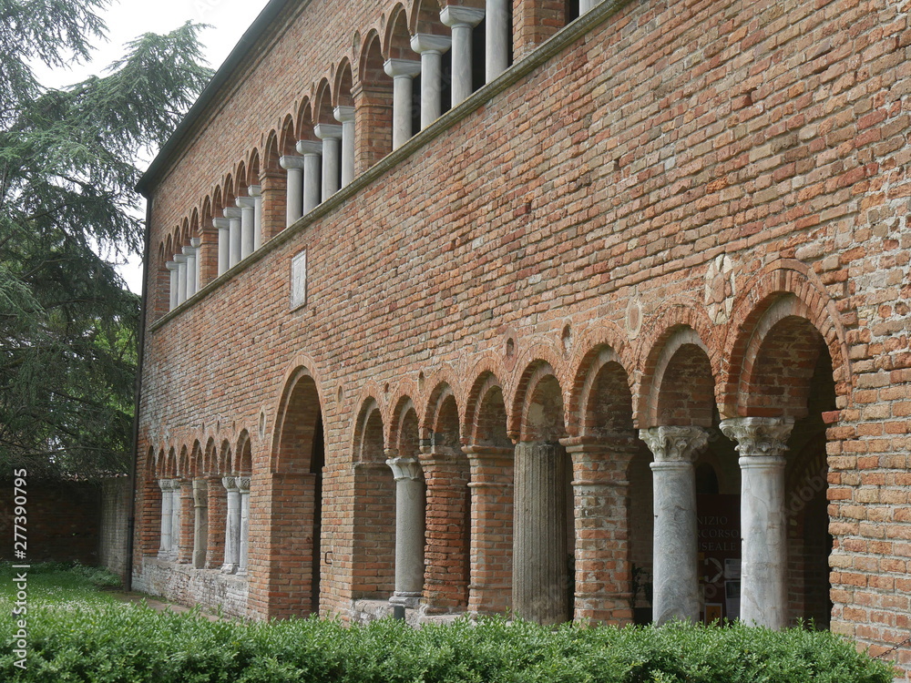 Pomposa Abbey is a Benedictine monastery built in Romanesque style on the Adriatic coast of Italy. In Pomposa Abbey Palace the abbots of Pomposa administered justice.