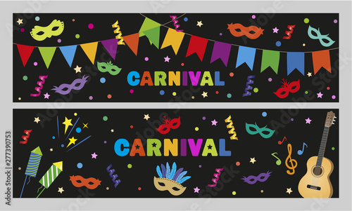 Two banners with carnival o...