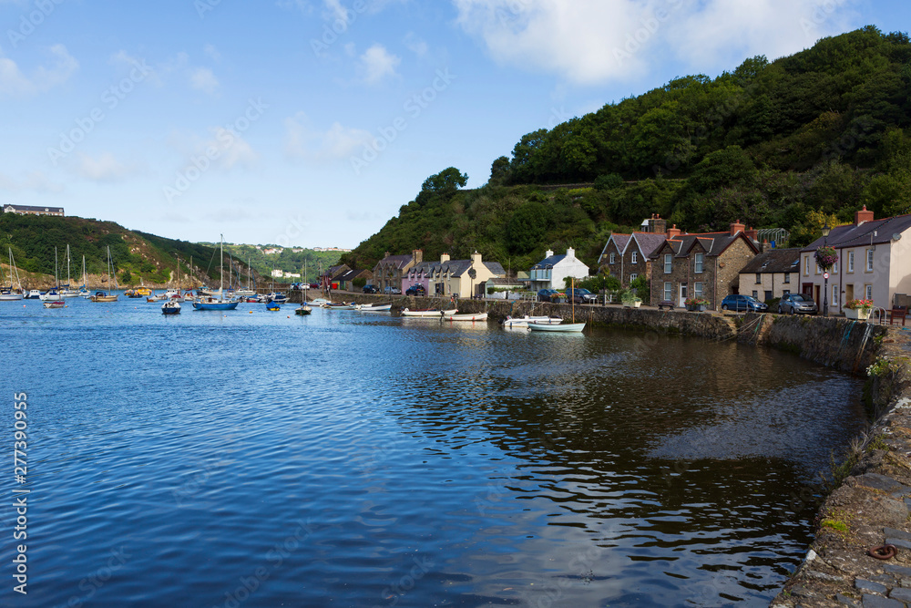 Picturesque old Fishguard harbour, Wales UK