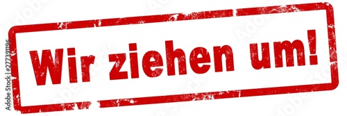 Foto nlsb715 NewLongStampBanner nlsb - german text - Wir ziehen um! - Stempel / einfa