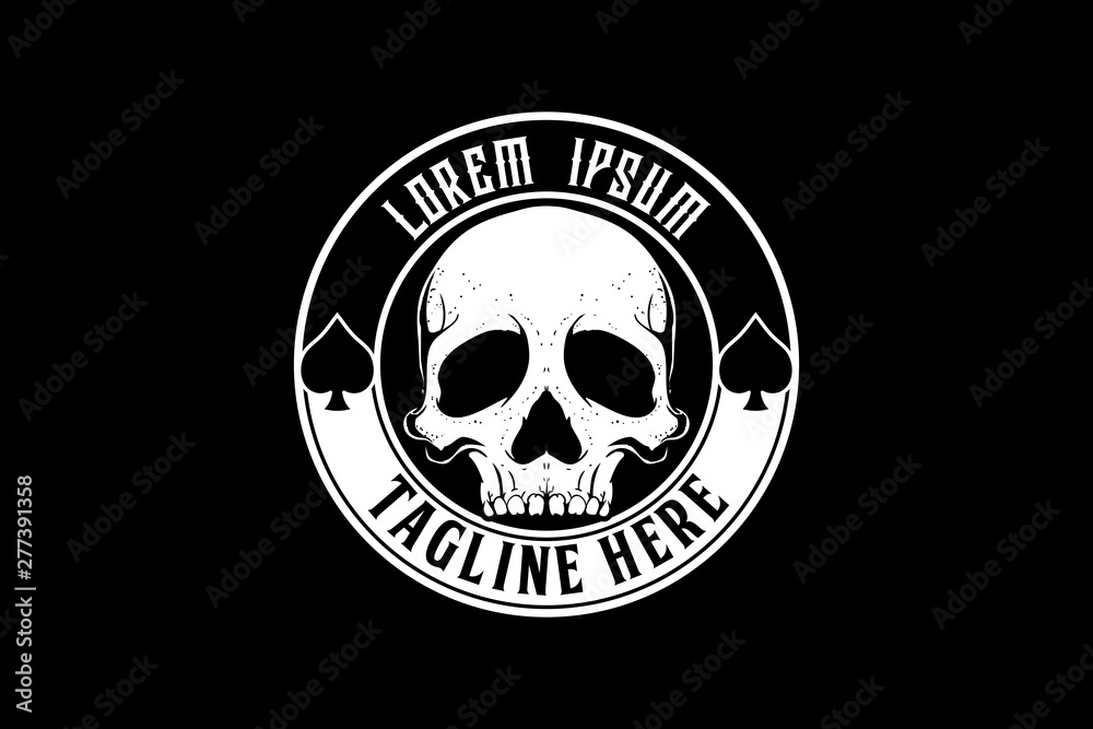 SKULL HEAD VECTOR EMBLEM round LOGO TEMPLATE SKULL HEAD VECTOR EMBLEM round LOGO TEMPLATE