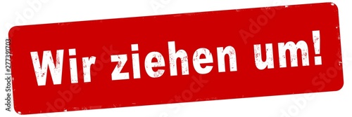 Canvastavla nlsb716 NewLongStampBanner nlsb - german text - Wir ziehen um! - Stempel / einfa