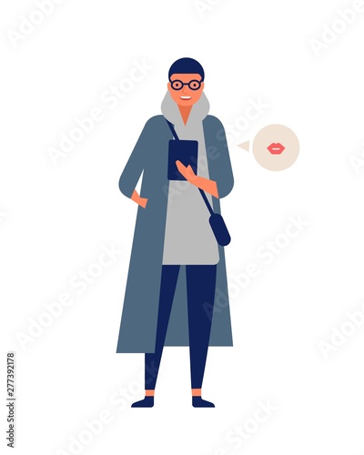 Cute funny young man with tablet PC