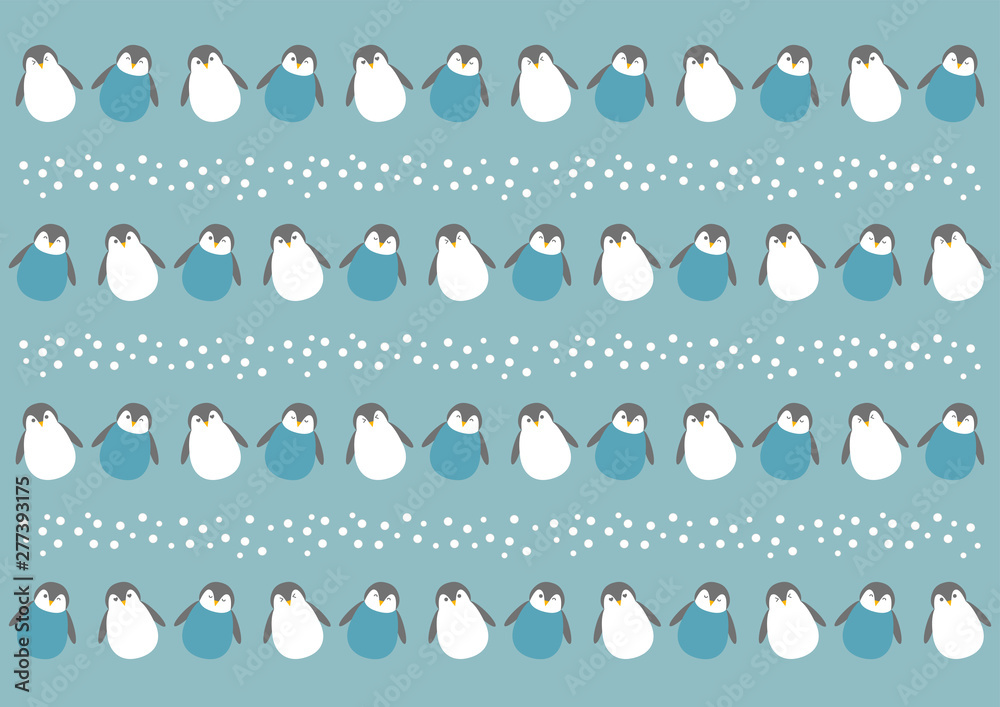ペンギンと雪 イラスト 背景 模様 Stock Vector Adobe Stock