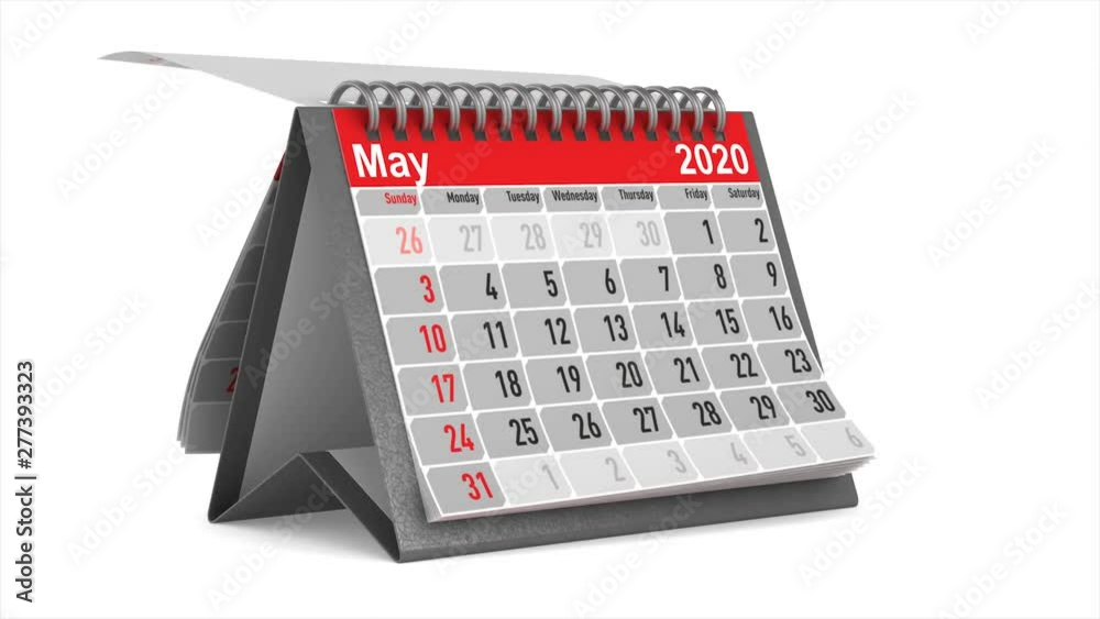 Calendar 2020 year. Isolated 3D illustration