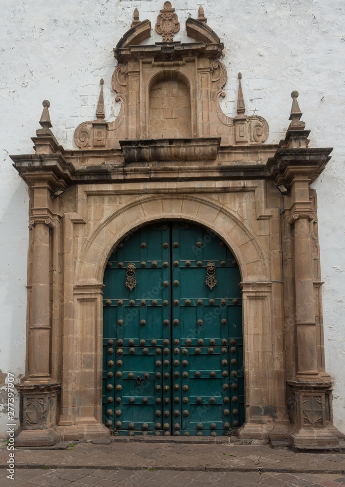 Door of a church, Cusco, Peru.