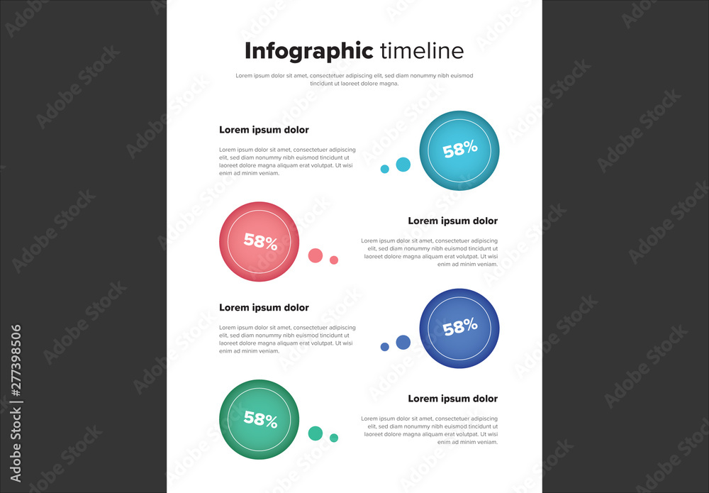 infographic dark vertical timeline template design... Vertical Timeline Infographic with Colored Circles Stock Template ...