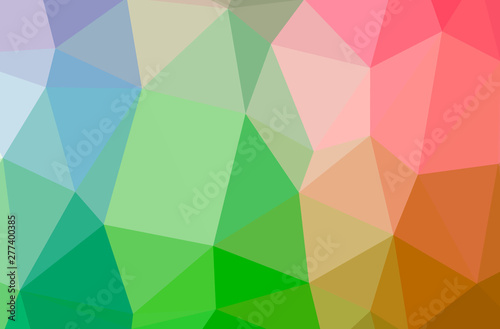 Illustration of abstract Blue  Green  Pin  Red horizontal low poly background. Beautiful polygon design pattern.