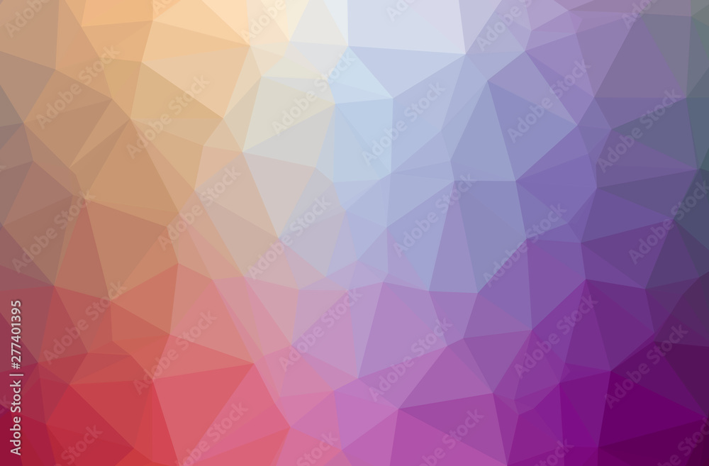 Illustration of abstract Purple, Yellow horizontal low poly background. Beautiful polygon design pattern.