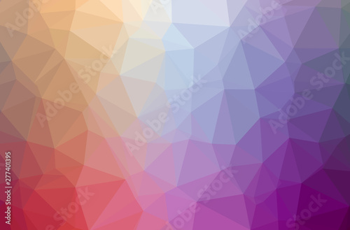 Illustration of abstract Purple, Yellow horizontal low poly background. Beautiful polygon design pattern.