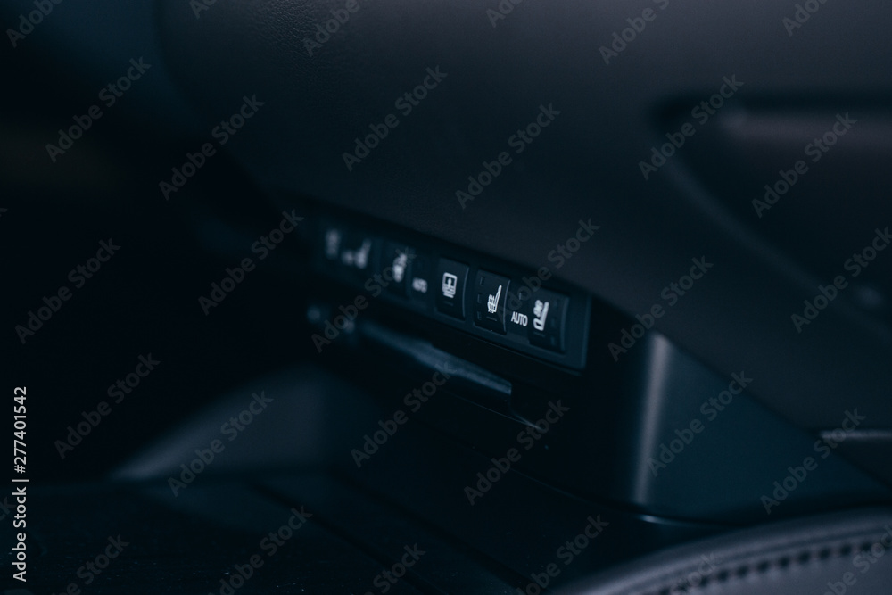 car interior - devices, the concept of driving Modern car interior button car interior - devices, the concept of driving Modern car interior button