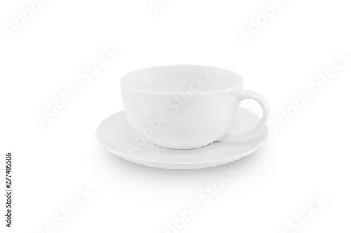 White coffee mug isolated on white background. Blank mug mockup. File contains with clipping path so easy to work.