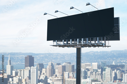 Photography Empty black billboard