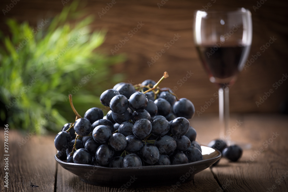 Dark grape in bowl. Dark grape in bowl.