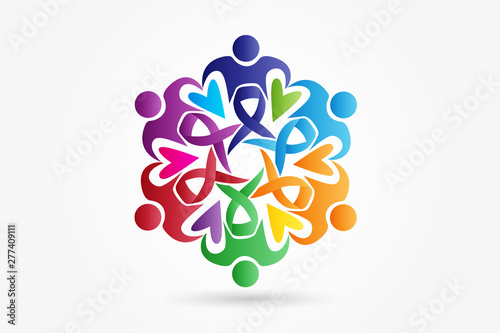 Awareness teamwork people logo vector