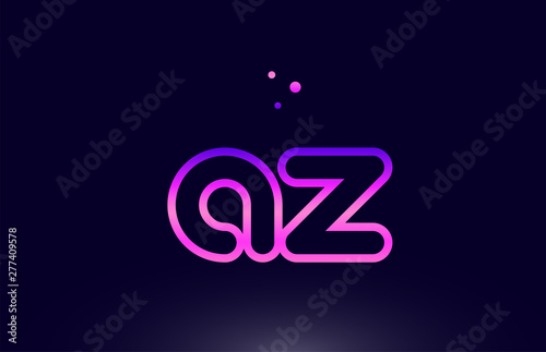 az a z pink blue alphabet letter combination logo icon design