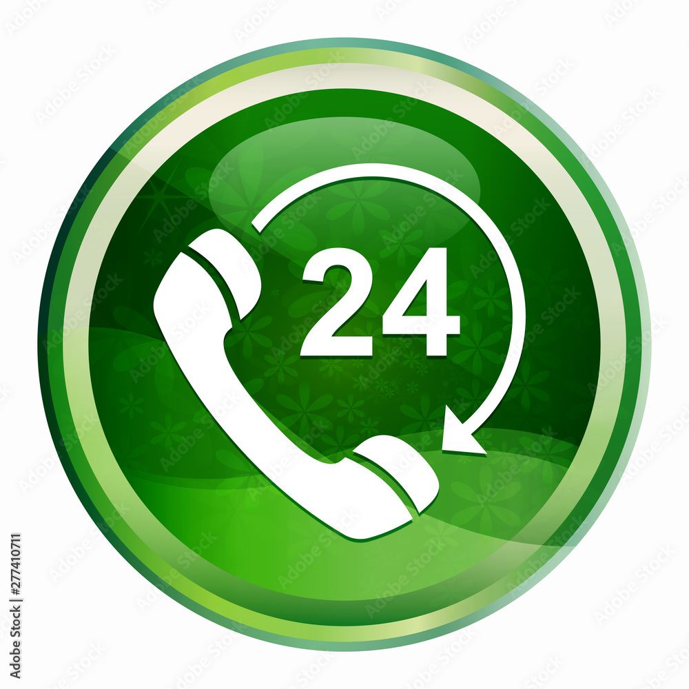 24 hours open phone rotate arrow icon Natural Green Round Button 24 hours open phone rotate arrow icon Natural Green Round Button