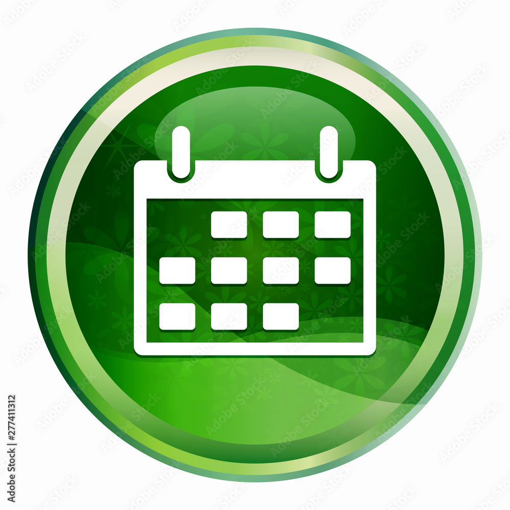 Calendar icon Natural Green Round Button Calendar icon Natural Green Round Button
