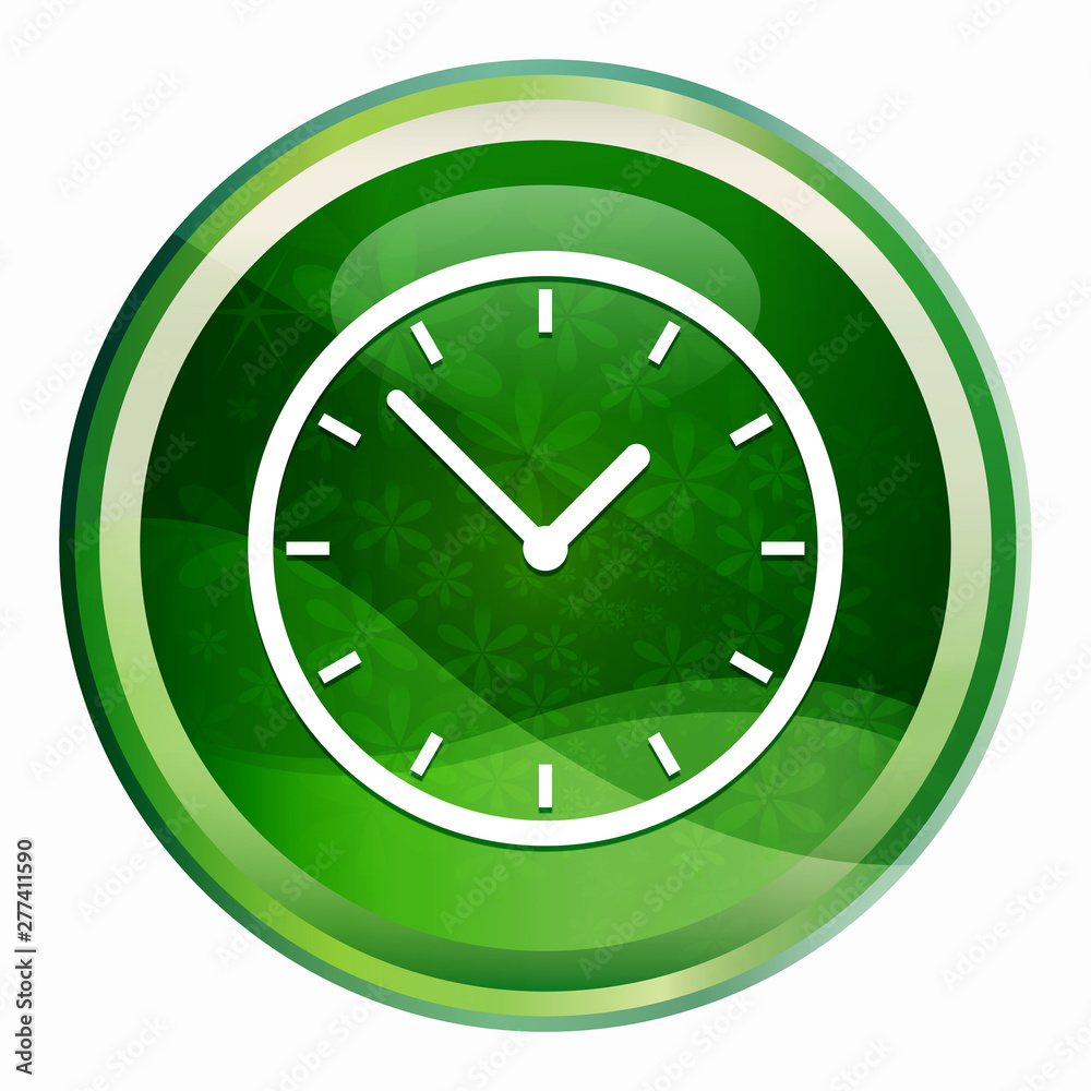 Clock icon Natural Green Round Button Clock icon Natural Green Round Button