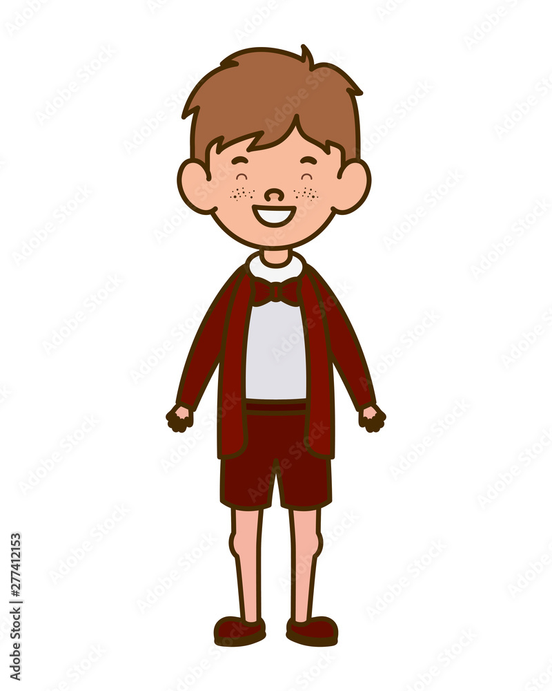 student boy standing smiling on white background student boy standing smiling on white background