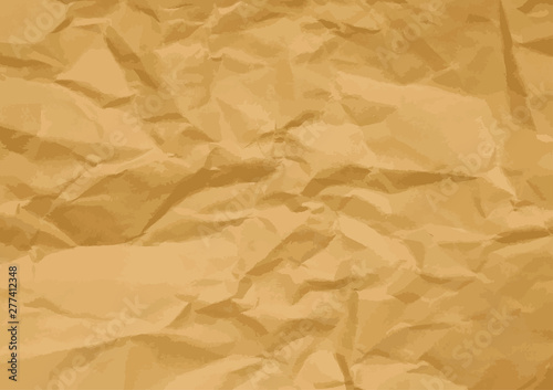 vector of brown crumpled paper texture