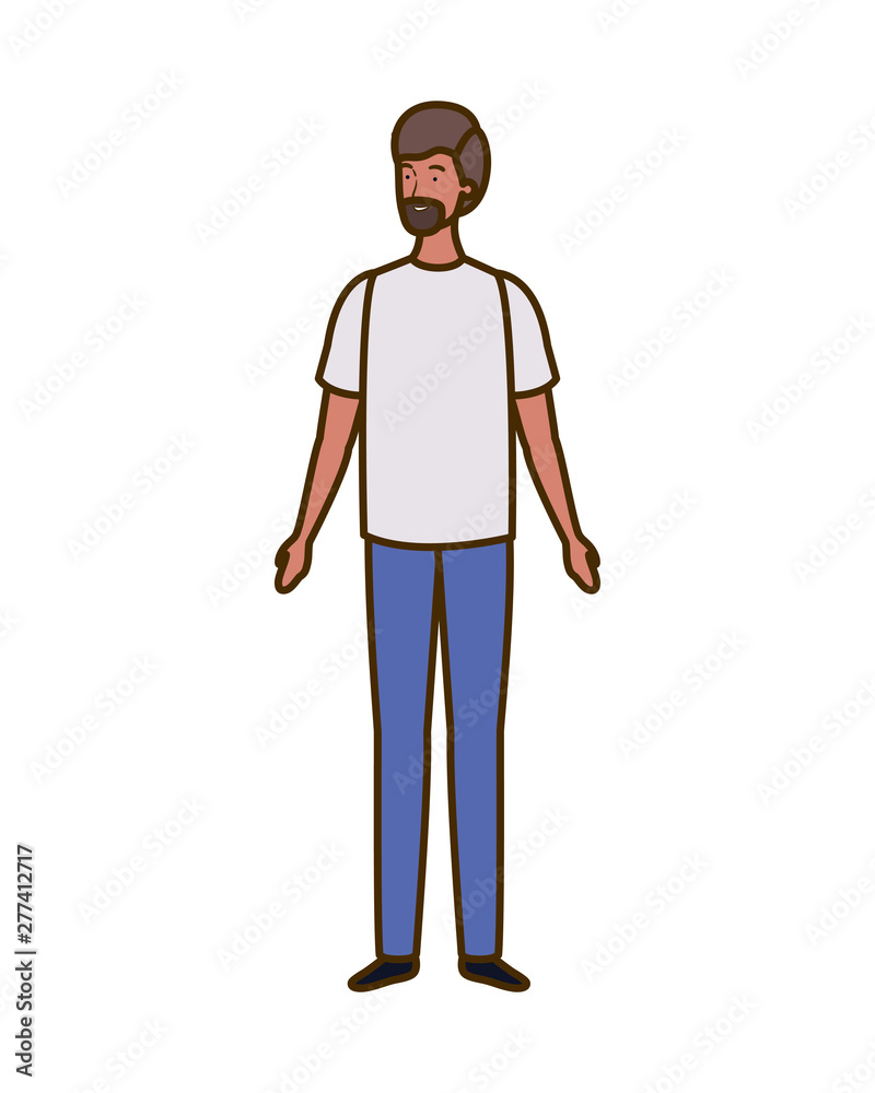 young man standing in white background young man standing in white background
