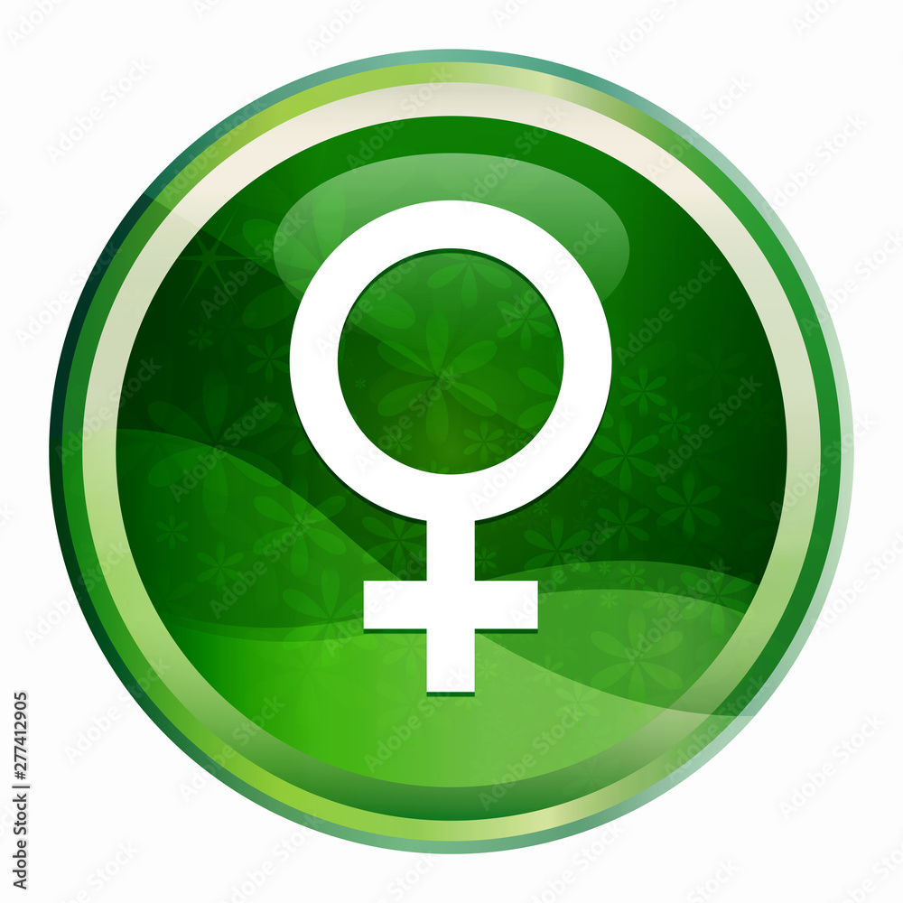 Female symbol icon Natural Green Round Button Female symbol icon Natural Green Round Button