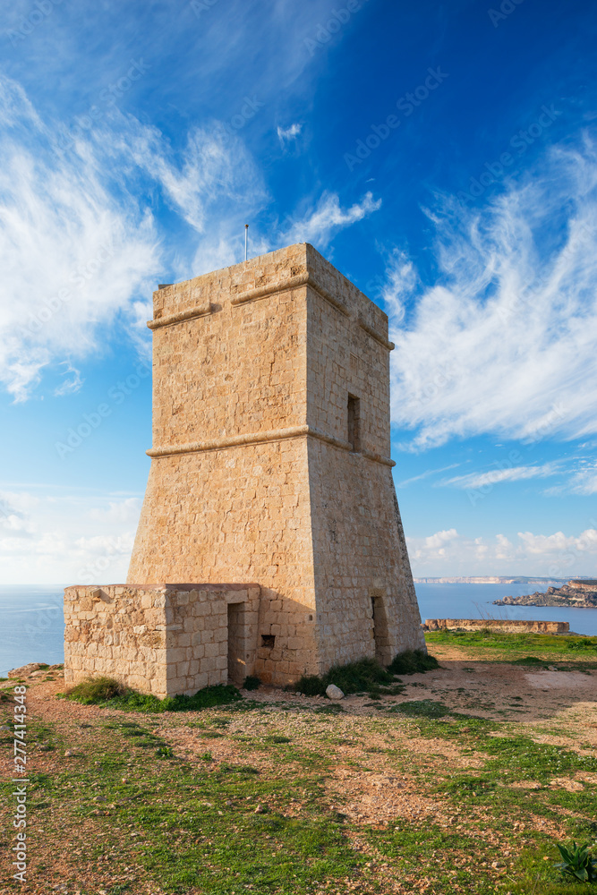 Lippija Tower. The first of coastal Lascaris Towers on Malta