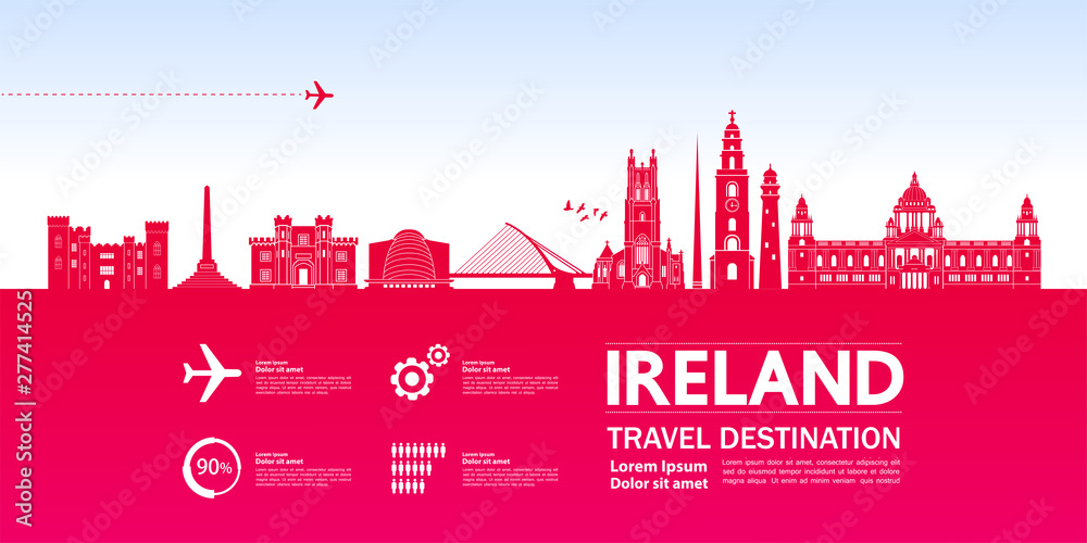 Ireland travel destination grand vector illustration. Ireland travel destination grand vector illustration.