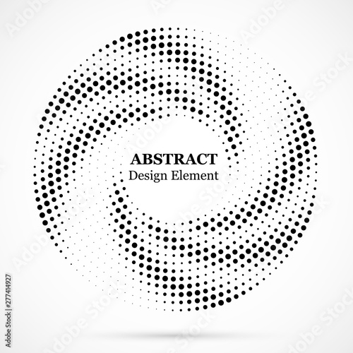 Halftone dotted background circularly distributed. Halftone effect vector pat...
