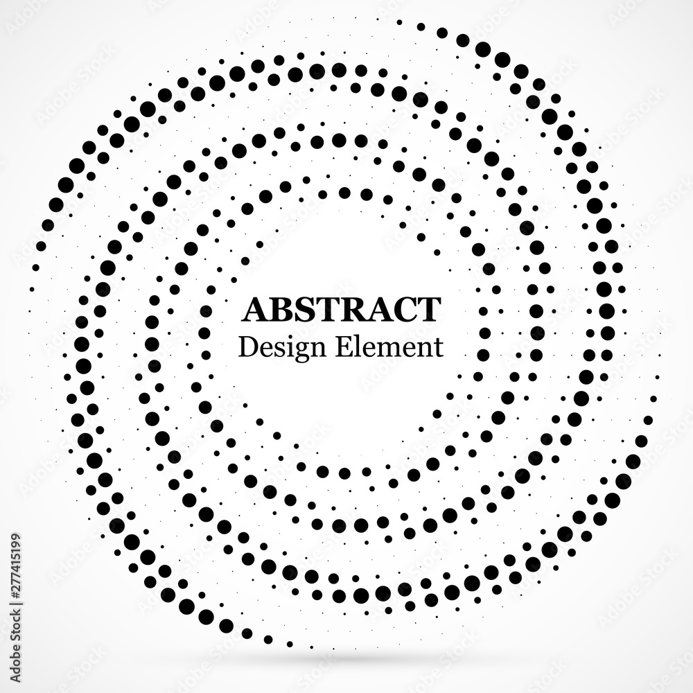 Halftone dotted background circularly distributed. Halftone effect vector pattern. Circle dots isolated on the white background. Halftone dotted background circularly distributed. Halftone effect vector pattern. Circle dots isolated on the white background.