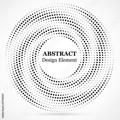 Halftone dotted background circularly distributed. Halftone effect vector pat...
