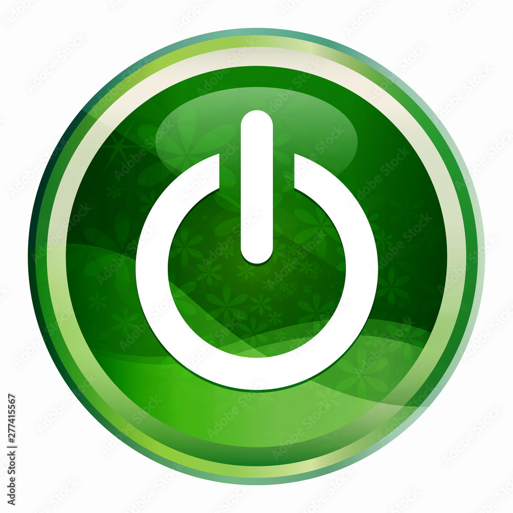 Power icon Natural Green Round Button Power icon Natural Green Round Button