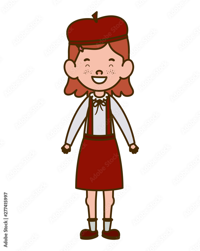 student girl standing smiling on white background student girl standing smiling on white background