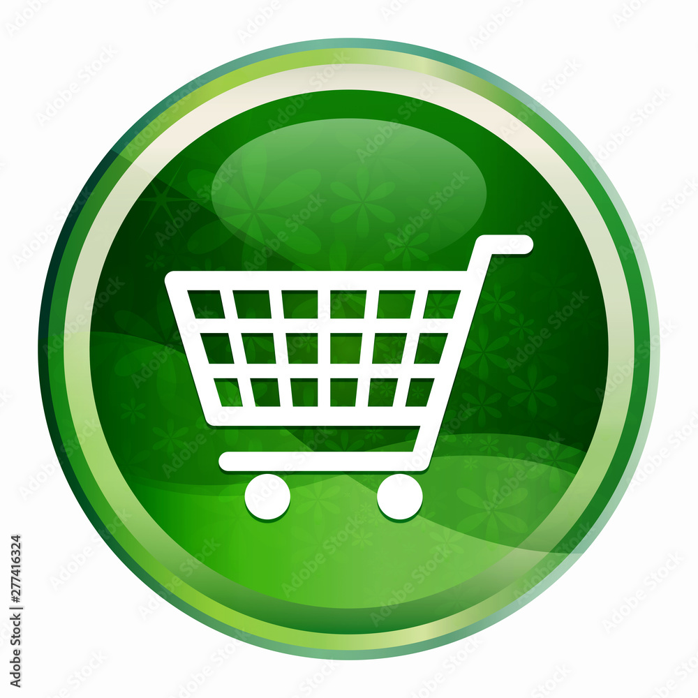 Shopping cart icon Natural Green Round Button Shopping cart icon Natural Green Round Button