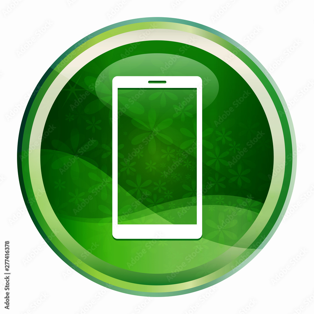 Smartphone icon Natural Green Round Button Smartphone icon Natural Green Round Button