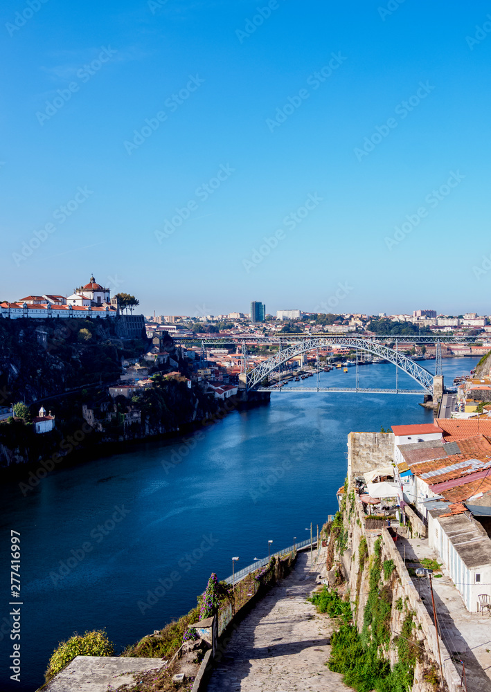 Dom Luis I Bridge, elevated view, Porto, Portugal