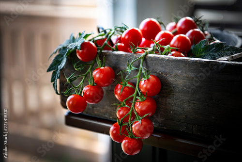 Cherry Tomatoes on vine 