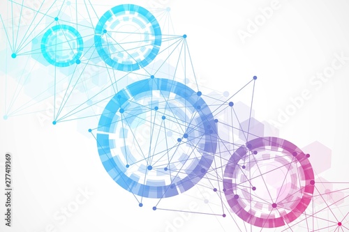 Big Data Visualization Background. Modern futuristic virtual abstract background. Science network pattern  connecting lines and dots. Global network connection vector.