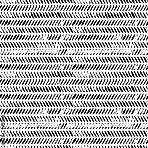 Brush strokes grunge zig zag seamless pattern. Vector chevron and herringbone fabric ornament.