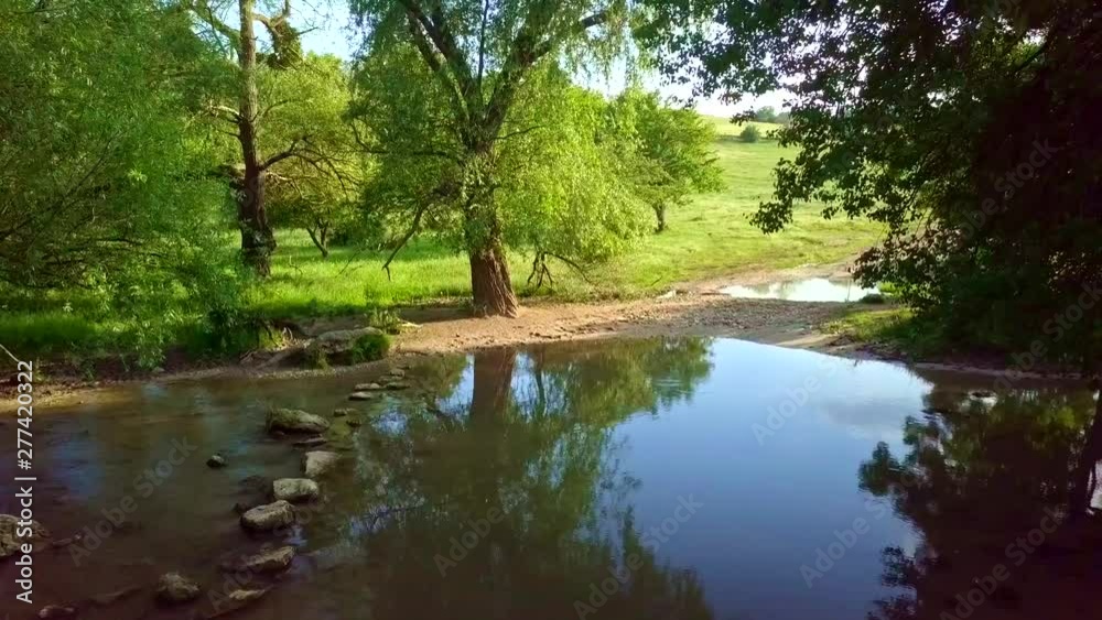 Small calm lake under trees Small calm lake under trees