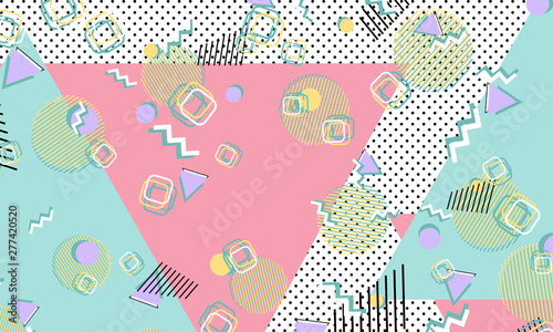 Memphis pattern. Geometric shapes. Hipster style