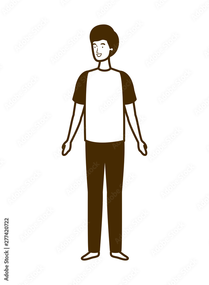 silhouette of young man standing in white background silhouette of young man standing in white background